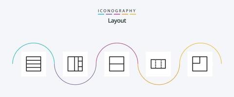 Layout Line 5 Icon Pack Including . vector