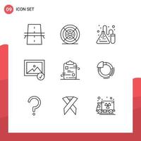 9 Thematic Vector Outlines and Editable Symbols of document selected print photo lab Editable Vector Design Elements