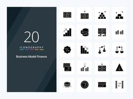 20 Finance Solid Glyph icon for presentation vector