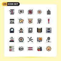 Modern Set of 25 Filled line Flat Colors Pictograph of tag price sauna structure company Editable Vector Design Elements