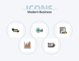 Modern Business Line Filled Icon Pack 5 Icon Design. product release. business. business. box. work vector