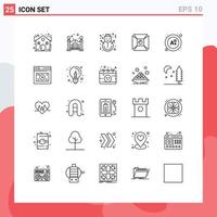 25 Creative Icons Modern Signs and Symbols of grade shooting holidays light focus Editable Vector Design Elements