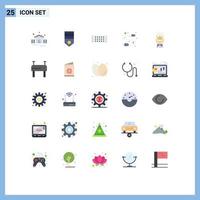 Universal Icon Symbols Group of 25 Modern Flat Colors of honor wire soldier usb cable Editable Vector Design Elements