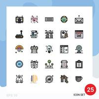 25 iconos creativos signos y símbolos modernos de envío de correo dirigido por el gerente de producción elementos de diseño vectorial editables vector