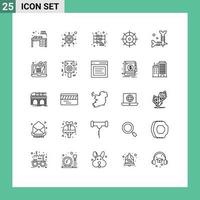 25 Creative Icons Modern Signs and Symbols of diy preferences dollar gear office Editable Vector Design Elements