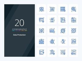 20 Data Protection Blue Color icon for presentation vector