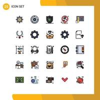 25 iconos creativos signos y símbolos modernos de ley martillo finanzas protección de seguridad elementos de diseño vectorial editables vector