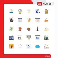 Set of 25 Modern UI Icons Symbols Signs for energy battery thoughts globe online Editable Vector Design Elements