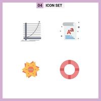 4 Universal Flat Icons Set for Web and Mobile Applications arrow star experience document brand Editable Vector Design Elements