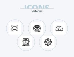 paquete de iconos de línea de vehículos 5 diseño de iconos. . bicicleta. . auto vector