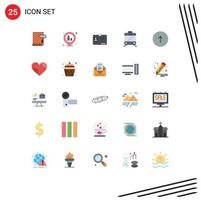 Pack of 25 Modern Flat Colors Signs and Symbols for Web Print Media such as communication arrow placeholder transport id Editable Vector Design Elements