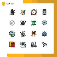 Set of 16 Modern UI Icons Symbols Signs for phone media christmas friend watch Editable Creative Vector Design Elements