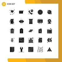 Universal Icon Symbols Group of 25 Modern Solid Glyphs of graph investment phone call business fruits Editable Vector Design Elements