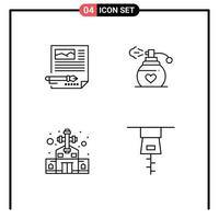 Universal Icon Symbols Group of 4 Modern Filledline Flat Colors of edit catholic document love christian cross Editable Vector Design Elements