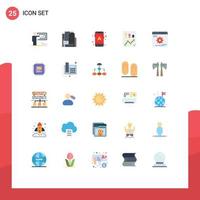 Modern Set of 25 Flat Colors and symbols such as development report map paper high Editable Vector Design Elements