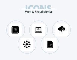 web y redes sociales glyph icon pack 5 diseño de iconos. . globo mundo . vector