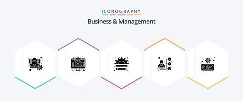 Business And Management 25 Glyph icon pack including economy. candidate. creative. portfolio. briefcase vector