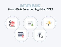 paquete de iconos planos gdpr 5 diseño de iconos. altavoz. gdpr. bloqueado. calendario. gdpr vector