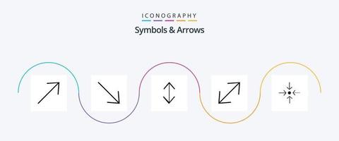 paquete de iconos de símbolos y flechas glifo 5 que incluye . escala. escala. flecha vector
