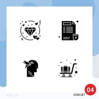 Set of Modern UI Icons Symbols Signs for diamond imaginaton wedding medical brian Editable Vector Design Elements