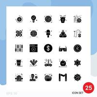 Pack of 25 Modern Solid Glyphs Signs and Symbols for Web Print Media such as urology kidneys heart lungs disease canada Editable Vector Design Elements