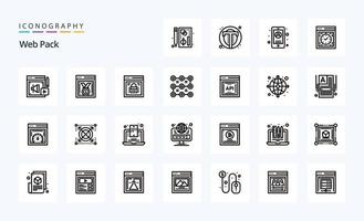 25 Web Pack Line icon pack vector