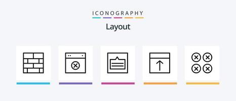 Layout Line 5 Icon Pack Including . tool. website. layout. design. Creative Icons Design vector