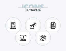 paquete de iconos de línea de construcción 5 diseño de iconos. construcción. no. cepillar. no fuego. construcción vector