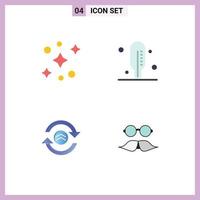 Group of 4 Flat Icons Signs and Symbols for galaxy moustache medical refresh movember Editable Vector Design Elements