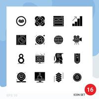 16 iconos creativos signos y símbolos modernos de información de carrera de comunicación de crecimiento de cd elementos de diseño vectorial editables vector