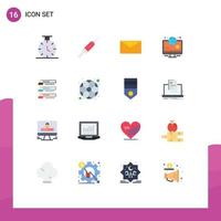 Group of 16 Modern Flat Colors Set for profile graphs email skills olympic Editable Pack of Creative Vector Design Elements