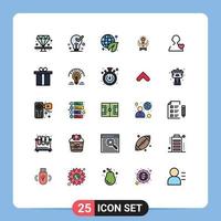 25 Creative Icons Modern Signs and Symbols of idea business tick bulb green Editable Vector Design Elements