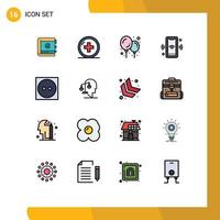 conjunto de 16 iconos modernos de la interfaz de usuario signos de símbolos para conectar la señal del teléfono del hospital cosas para bebés elementos de diseño de vectores creativos editables