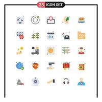 Pictogram Set of 25 Simple Flat Colors of player logical pin human ecology Editable Vector Design Elements