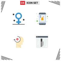 4 Universal Flat Icon Signs Symbols of biology your medical reminder evidence Editable Vector Design Elements