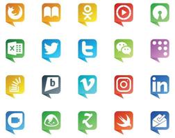 20 Social Media Speech Bubble Style Logo like brightkite stock twitter question coderwall vector