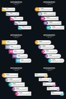 Vector 6 Infographics Pack Presentation slide template 5 Steps cycle diagrams and timelines