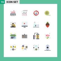 16 Thematic Vector Flat Colors and Editable Symbols of loan movie growth film user Editable Pack of Creative Vector Design Elements