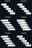 Vector 6 Infographics Pack Presentation slide template 5 Steps cycle diagrams and timelines