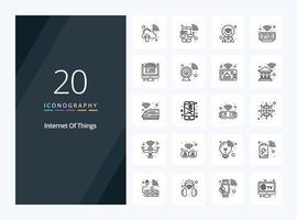 20 Internet Of Things Outline icon for presentation vector