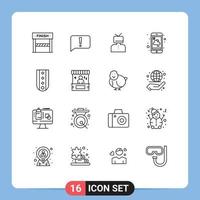 16 Creative Icons Modern Signs and Symbols of weather report affirmation mobile person Editable Vector Design Elements