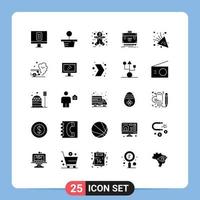 paquete de iconos vectoriales de stock de 25 signos y símbolos de línea para fuegos artificiales de aire halloween miedo celebrar gestión elementos de diseño vectorial editables vector