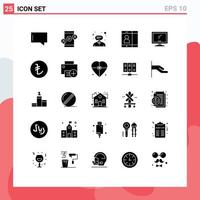 Set of 25 Modern UI Icons Symbols Signs for imac monitor customer computer cell Editable Vector Design Elements