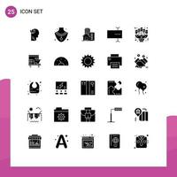 25 User Interface Solid Glyph Pack of modern Signs and Symbols of love bouquet estate input cursor Editable Vector Design Elements