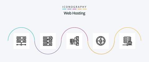 Web Hosting Line 5 Icon Pack Including internet . server . social. server vector