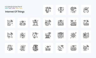 25 Internet Of Things Line icon pack vector