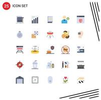 Universal Icon Symbols Group of 25 Modern Flat Colors of shield web server book user down Editable Vector Design Elements