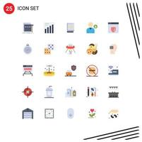 Universal Icon Symbols Group of 25 Modern Flat Colors of shield web server book user down Editable Vector Design Elements