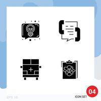 Set of 4 Modern UI Icons Symbols Signs for conversation ambulance talk contact outline Editable Vector Design Elements