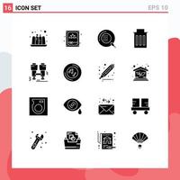 16 Creative Icons Modern Signs and Symbols of explore camp form user interface Editable Vector Design Elements